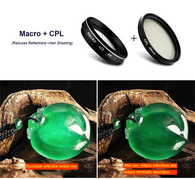 37MM 15X Macro Lens 4K HD Professional Photography Phone Camera Lens for Eyelashes Diamond Jewelry 30X Macro Lens for Smartphone