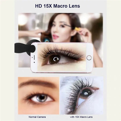 37MM 15X Macro Lens 4K HD Professional Photography Phone Camera Lens for Eyelashes Diamond Jewelry 30X Macro Lens for Smartphone