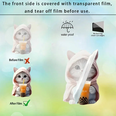 1pc Cute Bubble Tea Cat Phone Stand for iPhone 16 15 14 Acrylic Portable Mobile Holder Expanding Folding Grip Holder Ring Finger