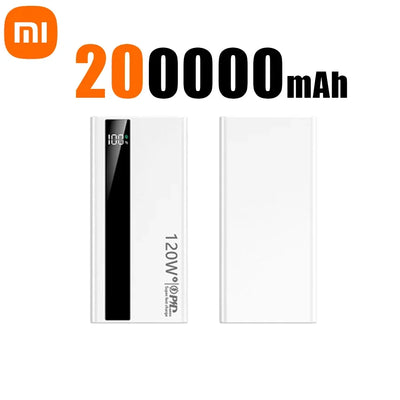 Xiaomi 120W Super Fast Charging Battery 200000mAh High Capacity Power Bank Digital Display Power Bank For Iphone Samsung Gift