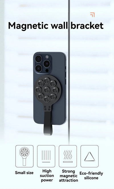 Suction Cup Type Silicone Magnetic Lazy Phone Stand Magnetic Phone Holder  Phone Holder Car