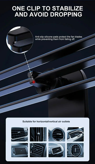 Magnetic Car Wireless Charger Macsafe for iPhone 12 13 14 15 Pro Max Air Vent Car Phone Holder Stand Fast Car Charging Station