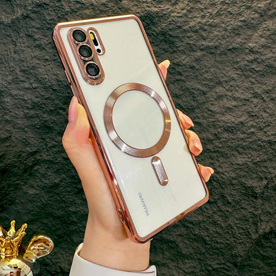 Luxury Magnetic Transparent Soft Case For Huawei P30 Pro P30Pro P 30 Phone Magsafe Wireless Glass Lens Full Protective Cover
