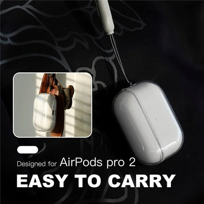 Clear Soft TPU Earphone Case with Lanyard Strap for Airpods 1/2 Gen 3rd Airpods Pro 2nd Generation air pods pro case