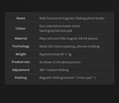 Foldable Double Sided Magnetic Phone Holder for Magsafe Gym Treadmill Universal Folding Car Holder Magnetic Smartphone Stand