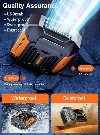 Waist Clip Fan Portable Mini Hanging Neck Fan USB Rechargeable Fan Small Outdoor Camping Waist Fan with Power Bank LED Light