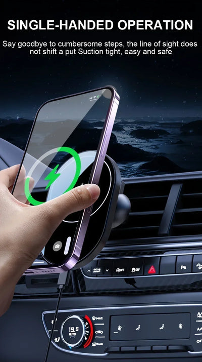 Magnetic Car Wireless Charger Macsafe for iPhone 12 13 14 15 Pro Max Air Vent Car Phone Holder Stand Fast Car Charging Station