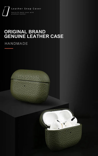 Genuine Leather Case For Airpods Pro 2 Cases Airpods 2 3 Bag Luxury Handmade Wireless Bluetooth Earphone Box Protective shell