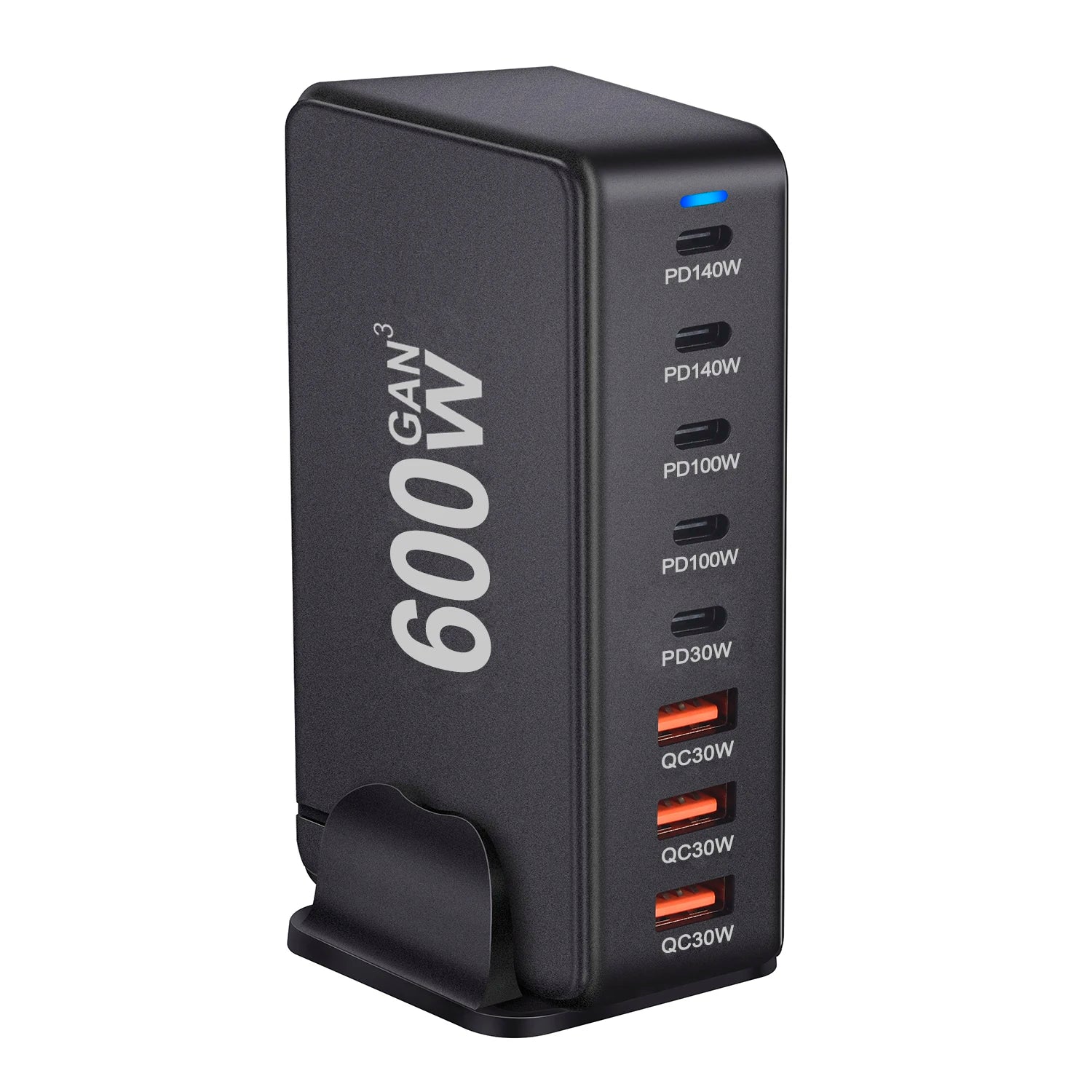 NEW 600W Gan Fast Charge 3.0 USB Type C Fast Charger Mobile 8-port 5C3A PD Charger  Convenient To Carry Tablet Charger