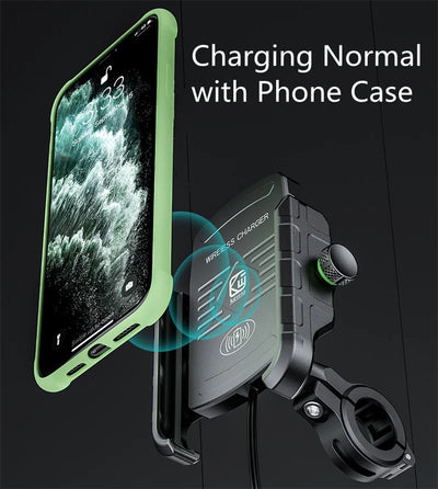 Aluminum Motorcycle Phone Holder Mount Moto Bicycle Handlebar Bracket 360 Rotating Cell Phone Stand for Motorcycle Bike Scooter