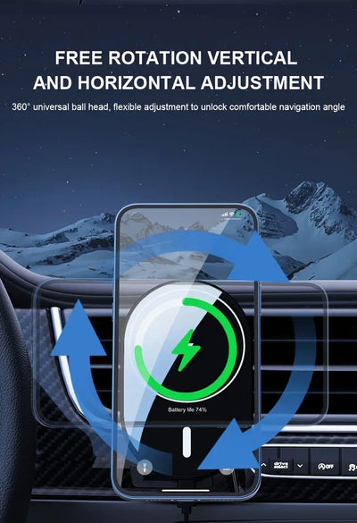 Magnetic Car Wireless Charger Macsafe for iPhone 12 13 14 15 Pro Max Air Vent Car Phone Holder Stand Fast Car Charging Station