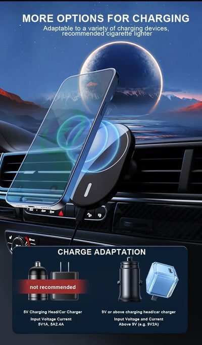 Magnetic Car Wireless Charger Macsafe for iPhone 12 13 14 15 Pro Max Air Vent Car Phone Holder Stand Fast Car Charging Station