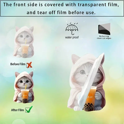 1pc Cute Bubble Tea Cat Phone Stand for iPhone 16 15 14 Acrylic Portable Mobile Holder Expanding Folding Grip Holder Ring Finger