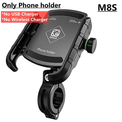 Aluminum Motorcycle Phone Holder Mount Moto Bicycle Handlebar Bracket 360 Rotating Cell Phone Stand for Motorcycle Bike Scooter