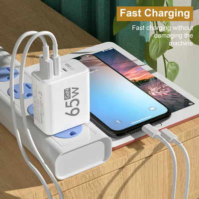 Total 65W Fast Charging USB C Charger Type C Mobile Phone Adapter