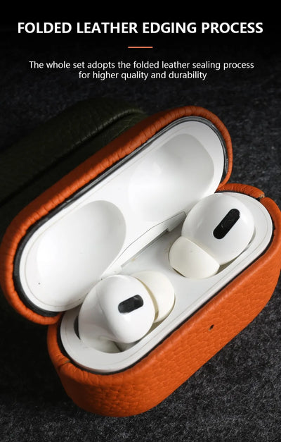 Genuine Leather Case For Airpods Pro 2 Cases Airpods 2 3 Bag Luxury Handmade Wireless Bluetooth Earphone Box Protective shell