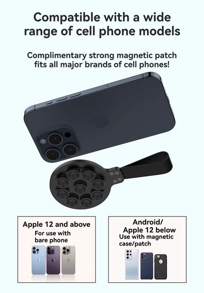 Suction Cup Type Silicone Magnetic Lazy Phone Stand Magnetic Phone Holder  Phone Holder Car