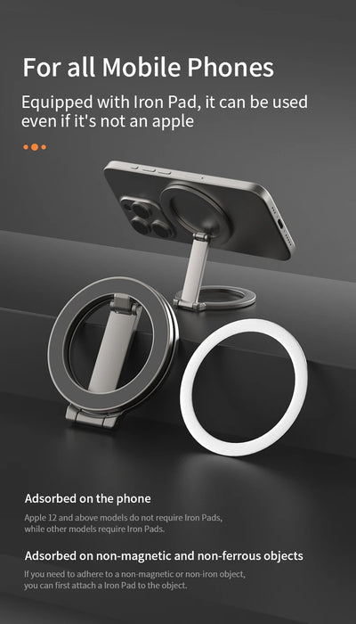 Foldable Double Sided Magnetic Phone Holder for Magsafe Gym Treadmill Universal Folding Car Holder Magnetic Smartphone Stand