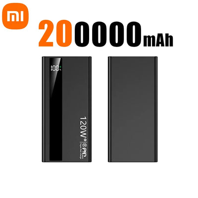 Xiaomi 120W Super Fast Charging Battery 200000mAh High Capacity Power Bank Digital Display Power Bank For Iphone Samsung Gift