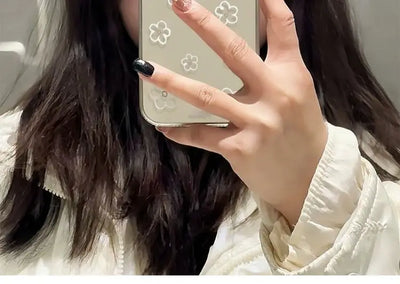 ins White Flower Case For Plus Shockproof Cases Bumper Clear Cover Transparent Phone Case