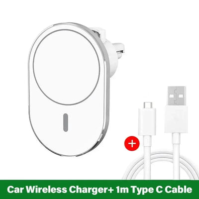 Magnetic Car Wireless Charger Macsafe for iPhone 12 13 14 15 Pro Max Air Vent Car Phone Holder Stand Fast Car Charging Station
