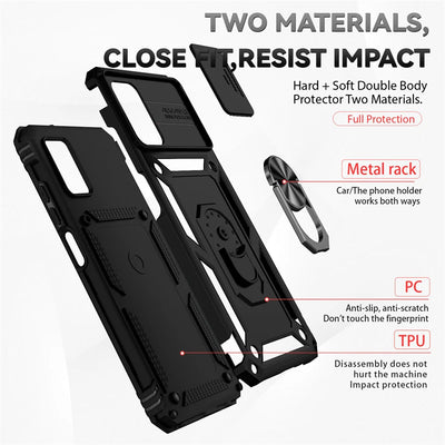 For Samsung Galaxy A02S A03S Case Slide Camera Protect Phone Case For Samsung A02 S A03 S Magnetic Ring Holder Armor Back Cover