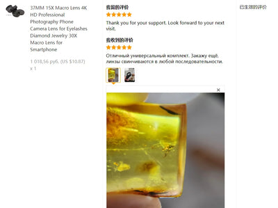 37MM 15X Macro Lens 4K HD Professional Photography Phone Camera Lens for Eyelashes Diamond Jewelry 30X Macro Lens for Smartphone