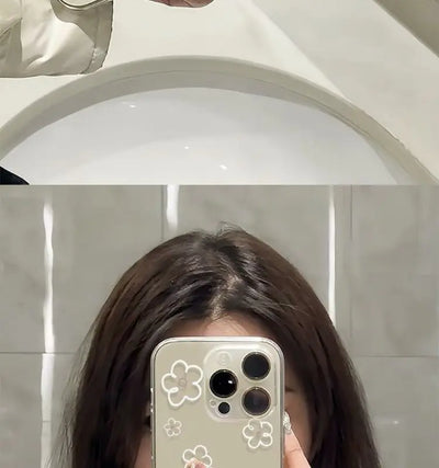 ins White Flower Case For Plus Shockproof Cases Bumper Clear Cover Transparent Phone Case