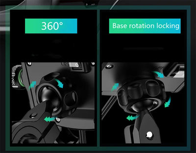 Aluminum Motorcycle Phone Holder Mount Moto Bicycle Handlebar Bracket 360 Rotating Cell Phone Stand for Motorcycle Bike Scooter