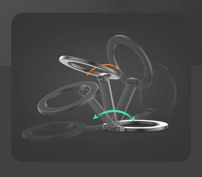 Foldable Double Sided Magnetic Phone Holder for Magsafe Gym Treadmill Universal Folding Car Holder Magnetic Smartphone Stand