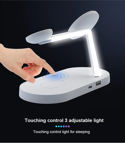 3 in 1 Magnetic Wireless Charger Stand For iPhone 14 13 12 Pro Max Apple Watch 8 7 Airpods Induction USB Fast Charging Station
