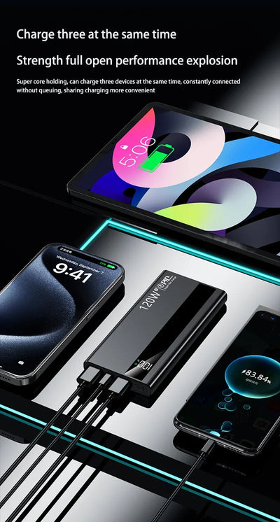 Xiaomi 120W Super Fast Charging Battery 200000mAh High Capacity Power Bank Digital Display Power Bank For Iphone Samsung Gift
