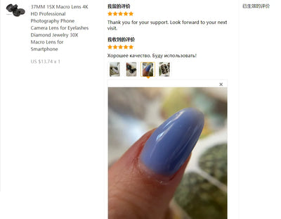 37MM 15X Macro Lens 4K HD Professional Photography Phone Camera Lens for Eyelashes Diamond Jewelry 30X Macro Lens for Smartphone