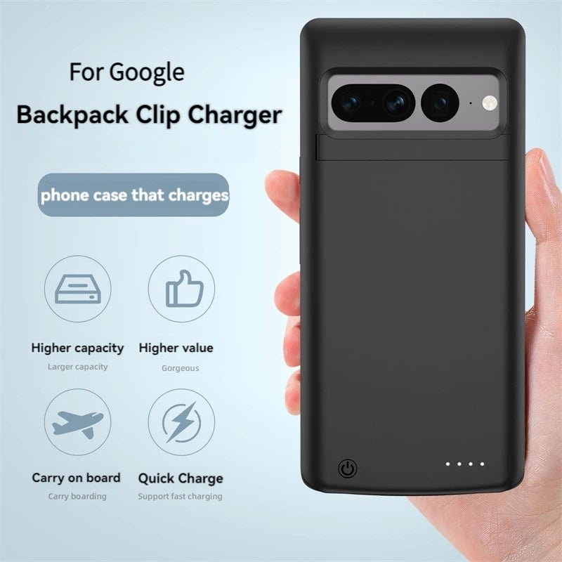 10000mAh Battery Charger Case For Google Pixel 6 6 Pro Portable Power Bank Charging Case For Pixel 7 7 Pro External Battery Pack