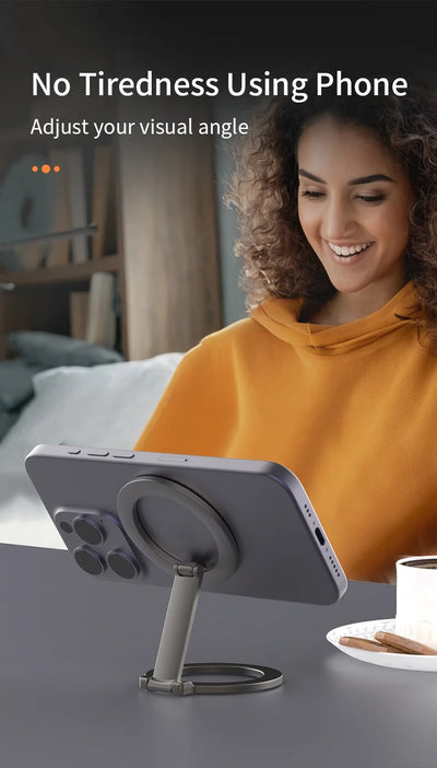 Foldable Double Sided Magnetic Phone Holder for Magsafe Gym Treadmill Universal Folding Car Holder Magnetic Smartphone Stand