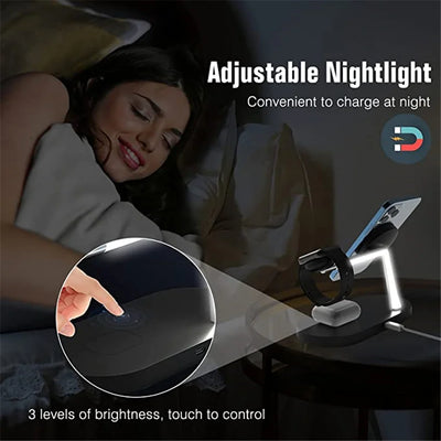 3 in 1 Magnetic Wireless Charger Stand For iPhone 14 13 12 Pro Max Apple Watch 8 7 Airpods Induction USB Fast Charging Station