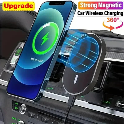 Magnetic Car Wireless Charger Macsafe for iPhone 12 13 14 15 Pro Max Air Vent Car Phone Holder Stand Fast Car Charging Station