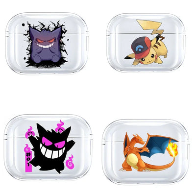 Anime Pokemon Gengar Pikachu Snorlax Charizard Earphone Shell Be Applicable AirPods Pro 1 2 3 4 Transparent Protective Case