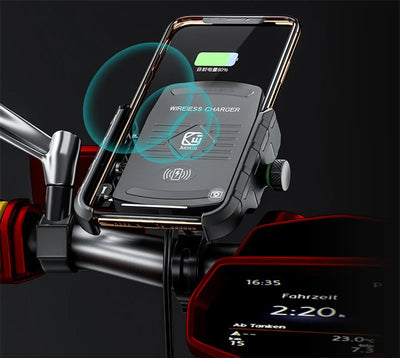 Aluminum Motorcycle Phone Holder Mount Moto Bicycle Handlebar Bracket 360 Rotating Cell Phone Stand for Motorcycle Bike Scooter