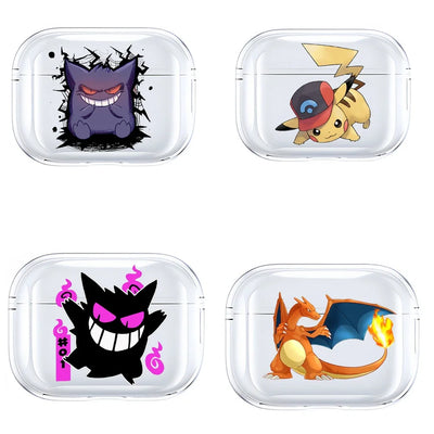 Anime Pokemon Gengar Pikachu Snorlax Charizard Earphone Shell Be Applicable AirPods Pro 1 2 3 4 Transparent Protective Case