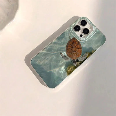 Summer Turtle Chiffon Texture Phone Case for Xiaomi Redmi Note 14 13 12 11 Pro