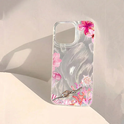 Summer Turtle Chiffon Texture Phone Case for Xiaomi Redmi Note 14 13 12 11 Pro
